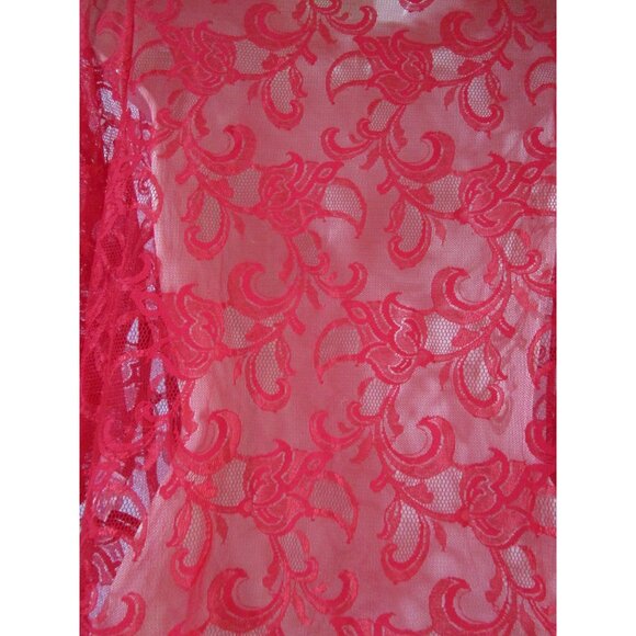 Shirley of Hollywood Red Lace Short Robe Ladies Small Vintage EUC USA Made - Picture 11 of 12
